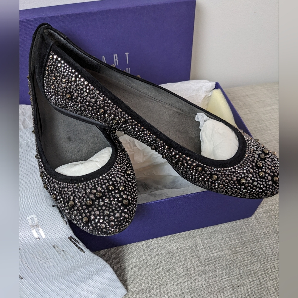 NIB, Stuart Weitzman Nubeads, Suede flats, Size 8M - Picture 8 of 14